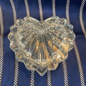 Mikasa Crystal Heart Shaped Box Vintage 1990s